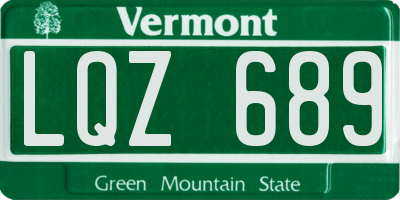 VT license plate LQZ689