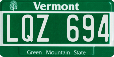 VT license plate LQZ694