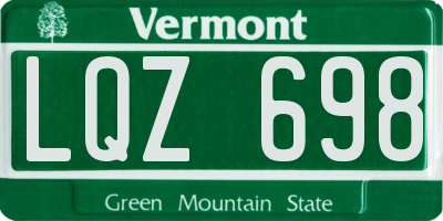 VT license plate LQZ698