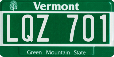 VT license plate LQZ701