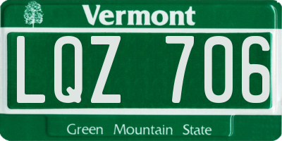 VT license plate LQZ706