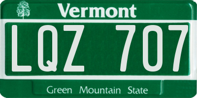 VT license plate LQZ707