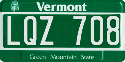 VT license plate LQZ708