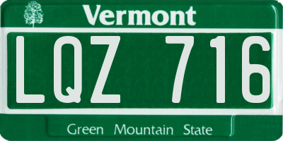 VT license plate LQZ716