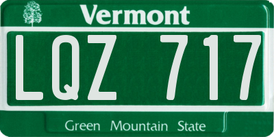 VT license plate LQZ717