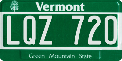 VT license plate LQZ720