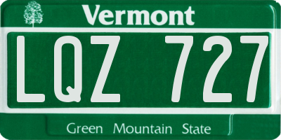 VT license plate LQZ727