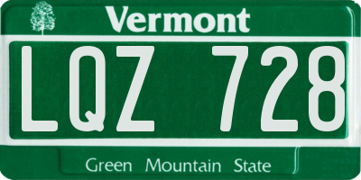 VT license plate LQZ728