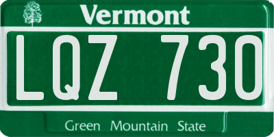 VT license plate LQZ730