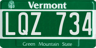 VT license plate LQZ734