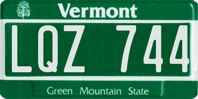 VT license plate LQZ744