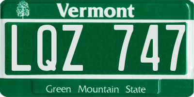 VT license plate LQZ747