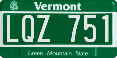 VT license plate LQZ751