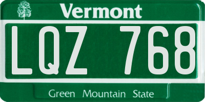 VT license plate LQZ768