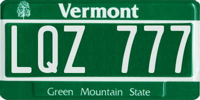 VT license plate LQZ777