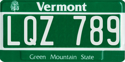 VT license plate LQZ789