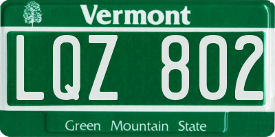 VT license plate LQZ802