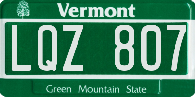 VT license plate LQZ807