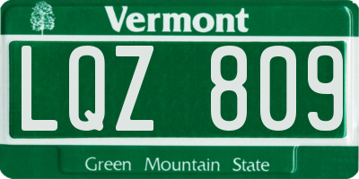 VT license plate LQZ809