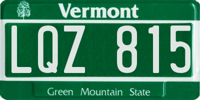 VT license plate LQZ815