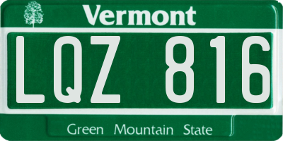 VT license plate LQZ816