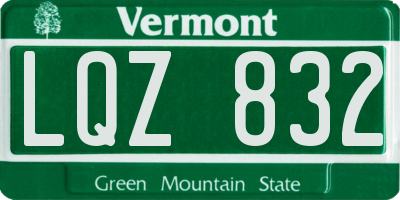 VT license plate LQZ832