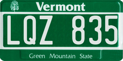 VT license plate LQZ835