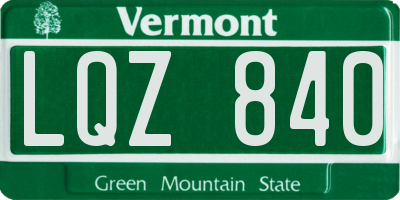 VT license plate LQZ840