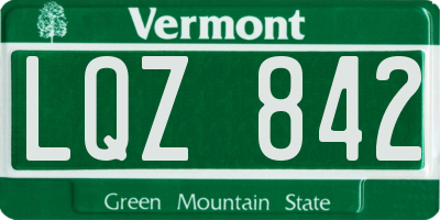VT license plate LQZ842