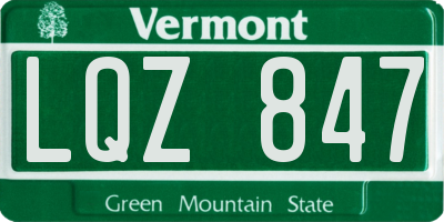 VT license plate LQZ847