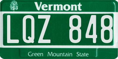 VT license plate LQZ848