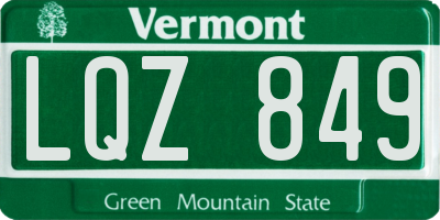 VT license plate LQZ849
