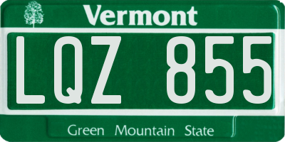 VT license plate LQZ855