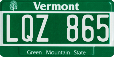 VT license plate LQZ865