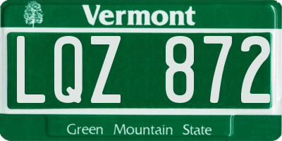 VT license plate LQZ872