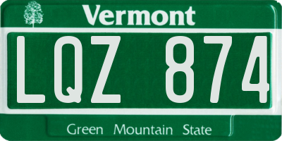 VT license plate LQZ874