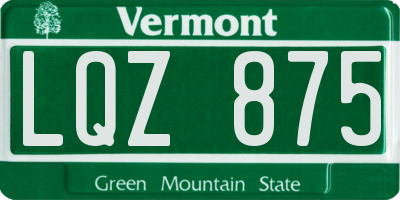 VT license plate LQZ875