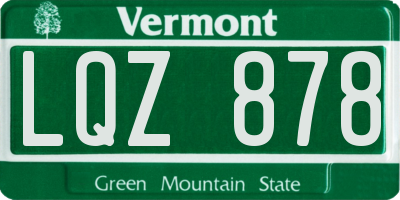 VT license plate LQZ878