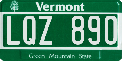 VT license plate LQZ890