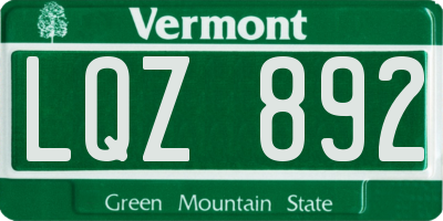 VT license plate LQZ892