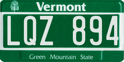VT license plate LQZ894