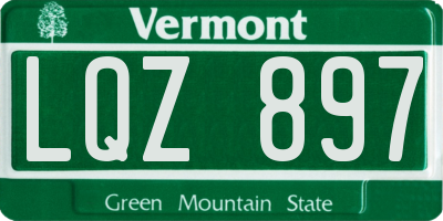 VT license plate LQZ897