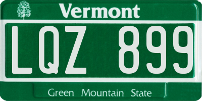 VT license plate LQZ899