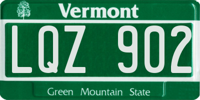 VT license plate LQZ902