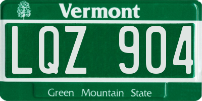 VT license plate LQZ904