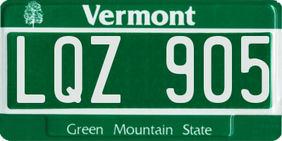 VT license plate LQZ905