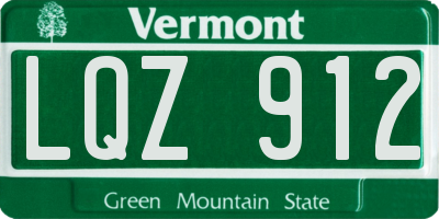 VT license plate LQZ912