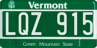 VT license plate LQZ915