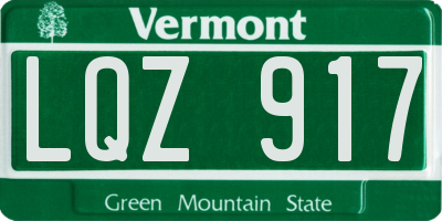 VT license plate LQZ917
