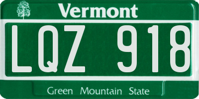 VT license plate LQZ918